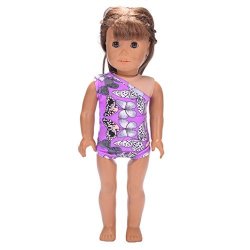Wenjuan 18 Inch Fashion Handmade Clothes Swimwear Swimsuit For American Girl Doll Gifts Purple