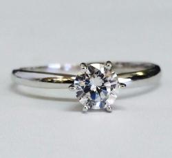 0.46crt Classic Solitaire Engagement Ring 14k White Gold By Gianni Deloro