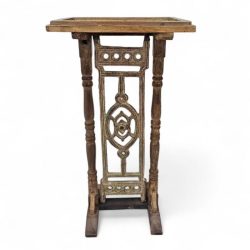 Wooden And Iron Jali Side Table Sotran Dekorativ