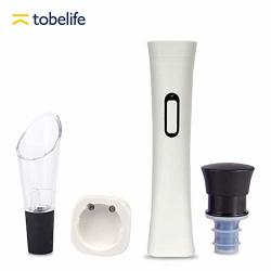 Tobelife Wine Opener Electric Champagne Corkscrew Chargeable Automatic Bottle Opener Set With Built-in Foil Cutter Pour Accessory And Stopper USB Cable Included