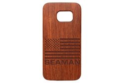 For Samsung Galaxy S7 Black Walnut Wood Phone Case Ndz Us Flag Seaman 001