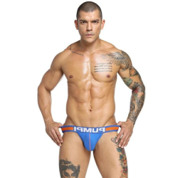 Men's Underwear Boxer Briefs Blue And Orange Colour Jockstrap Underwear Man
