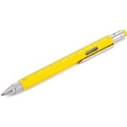Multitasking Ballpoint Pen MINI Tool Construction Yellow Silver