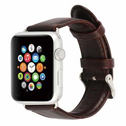 Daptsy Vintage Leather Bands Compatible With Apple Watch Bands 38MM 42MM For Iwatch Series 3 2 1 Hermes Edition Premium Tan Distressed Handmade Leather