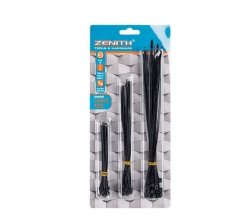 Zenith Cable Ties Black 100MM 150MM 200MM 20 Pieces Of Each Per Pack