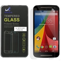 Vintrons Tempered Glass Screen Protector For Motorola Moto G 2014 - Maximum Clarity And Touchscreen Accuracy Motorola Moto G 2014 Premium 0.3MM Tempered Glass Screen Protector
