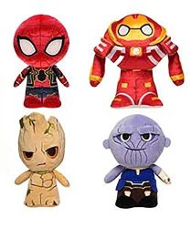 Funko Hero Plushies Marvel Avengers Infinity War Set Of 4 - Groot Iron Spider Thanos And Hulkbuster