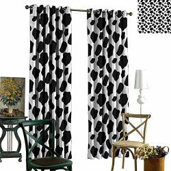 Zojihouse Cow Print Cow Skin With Spots Indo Shades W84XL70 Patterned Drape For Door