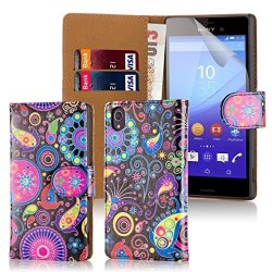 32ND Design Book Wallet Pu Leather Case Cover For Sony Xperia Z5 Mobile Phone - Jellyfish