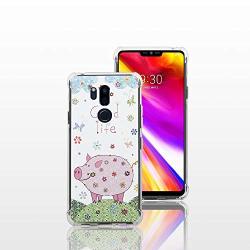 Weeya For LG G7 Thinq Case Ultra Lightweight Reinforced 4-CORNERS Bumper Flexible Tpu Cover For LG G7 Thinq Pig