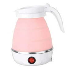 Portable Silicone Travel Folding Electric Water Kettle - Pink