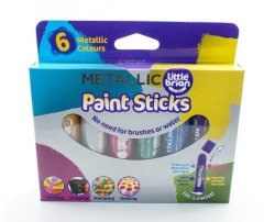 Little Brian Paint Sticks Metallic 6 Assorted