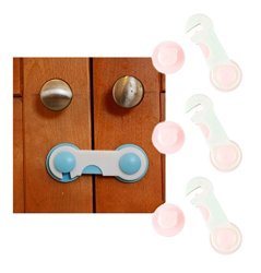 Toddler Child Home Safety Adhesive Cabinet Shelf Refrigerator Drawer Door Latch Lock Pink 3 Pcs
