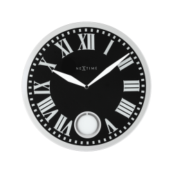 43CM Romana Glass Round Wall Clock - Black
