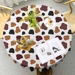 Kfutmd Royal Blue Table Cloth Cow Print Cow Skin Animal Abstract Spots Milk Dalmatian Barnyard Camouflage Dots White Brown Black Buffet Table Holiday Dinner