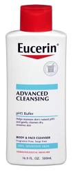 Eucerin Advanced Cleansing Body & Face Cleanser 16.9 Ounce 500ML 2 Pack
