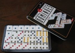 Double 6 Color Dot Dominoes In A Tin Box