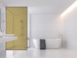 Frosted Vinyl Sticker For Your Shower Glass Glass Not Included Design: Dusty Mustard
