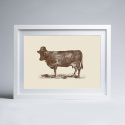 Florent Bodart Cow Cow Nut - Framed Print - A2 White