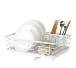 Phronex Cutlery Holder Desktop Storage Drying Rack Dish Rack Tray Storage Dinnerware Basket Drain Basket White