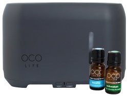 Orico Oco Life Simulated Flame Aroma Diffuser + 2 Oil Blends - Black