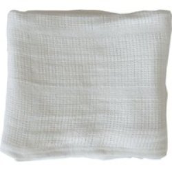 Cotton Cellular Blanket For Pram Or Crib White