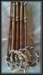 Mamba 8 Riem Leer Sweep - Lang Handvatsel Mamba 8 String Leather Whip - Long Handle - Ligte Bruin light Brown