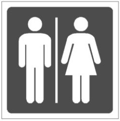 Gents ladies Restroom Rigid Plastic Sign