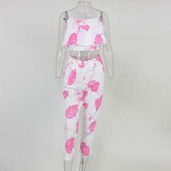 Fuedage Sexy Floral Clothing Set - Pink XL