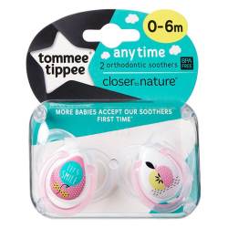 Tommee Tippee Anytime Soother 0-6M Pink