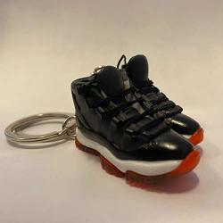 Jordan Retro 11 Xi Bred Og Black red 1:6 Scale Model Sneaker Keychain Pair
