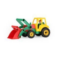 Toy Tractor And Shovel With Toy Figure Aktive Multi-colours Boxed 36CM