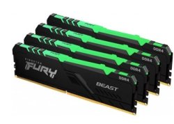 Kingston Fury Beast Rgb 64GB 4X16GB DDR4-3600MHZ CL18 1.35V Black Desktop Memory