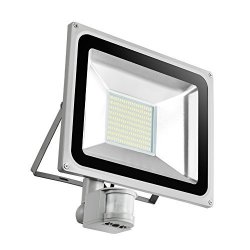 Oshide 100W LED Floodlight With Motion Sensor Pir Induction Lamp Cool White 6000K7000LM Super Bright Waterproof Security Floodlight