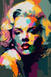 Canvas Wall Art - Marilyn Monroe Abstract Painting - B1536 - 120 X 80 Cm