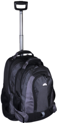 53CM Point Nylon Single Pole Rolling Backpack With Detachable 43CM Daypack Grey black