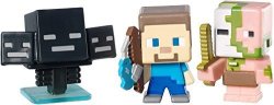 Minecraft Collectible Figures Zombie Pigman Wither And Fishing Steve 3-PACK Series 2