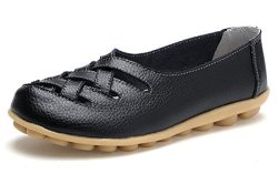 Venuscelia Women's Comfort Walking Casual Flat Loafer 8 M Us Black