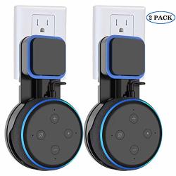Sportlink Echo Dot 3RD Gen Wall Mount No Muffled Sound Exposed Speaker Hides The Long Cord Black - 2 Pack