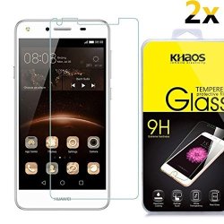 2-PACK Khaos For Huawei Y5 II Y5 2ND Tempered Glass Screen Protector HD Anti-scratch Anti-fingerprint Bubble Free 2-PACK For Huawei Ascend Y5 II
