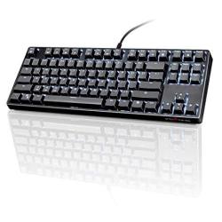 Velocifire TKL02 Mechanical Keyboard Tkl 87 Key Tenkeyless Ergonomic With Quiet Brown Switches And White LED Backlit For Copywriters Typists And Programmers