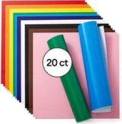 Flat Pack Permanent Vinyl - Rainbow 30.5 X 30.5CM 20 Sheets - Compatible With Maker explore