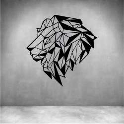 Geometric Lion Head - Matt Gold L 600 X H 600MM