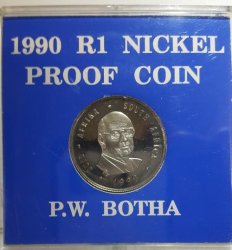Pw Botha 1990 - R1 Proof Coin - Limited Edition - Rare And Special Africana