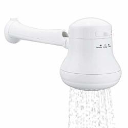 5400W Electric Shower Head Heater Instant Hot Water Heater Tankless Pool Cabin Bath With Wall Mounted Support tube Pipe Three Temperature Shower Head + Pipe