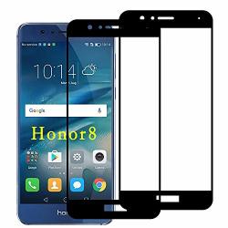 9D 2 Pack Compatible With Huawei Honor 8 Screen Protector HONOR8 Eight Tempered Glass Huwei Huawaii Protective Film 9H Full Coverage Black