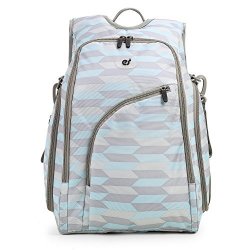 ECOSUSI Diaper Backpack Fully-opened Baby Diaper Bag With Changing Pad Blue & Grey