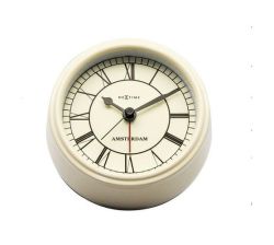 11CM Small Amsterdam Metal Round Alarm Clock - Cream