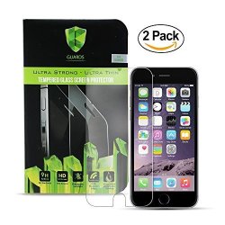 Iphone 7 6 6S Screen Protector Tempered Glass 4.7" Shock Absorbent Drop Fall Protection Anti-scratch Fingerprint Proof- Ultra Thin HD 2 Pack Apple Protection
