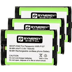 Synergy Digital Cordless Phone Batteries Works With Panasonic BB-GTA150B Cordless Phone Ni-mh 3.6V 750 Mah Combo-pack Includes: 3 X SDCP-H342 Batteries